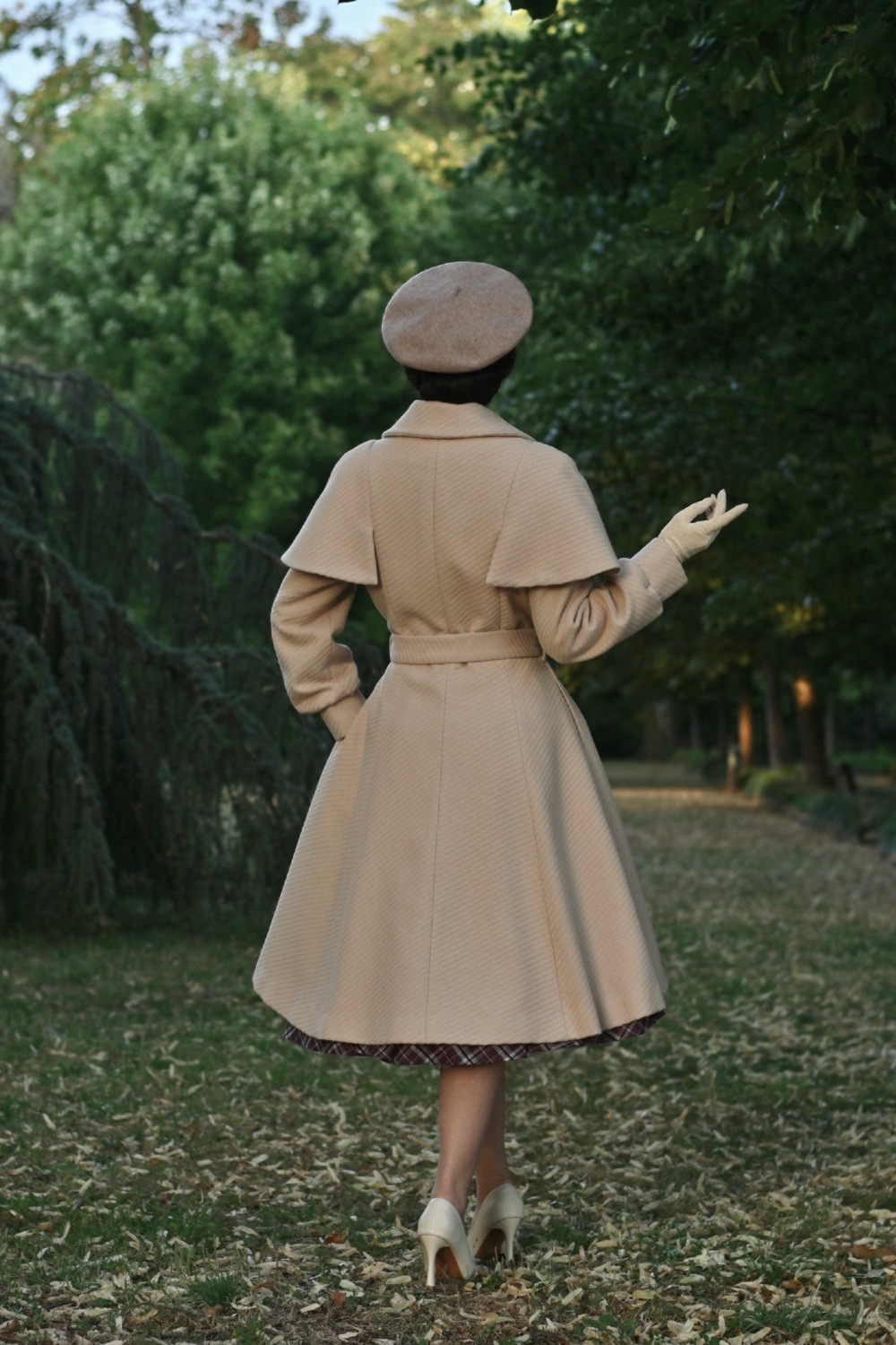 Cosette Beige Swing Coat in Extended Sizing